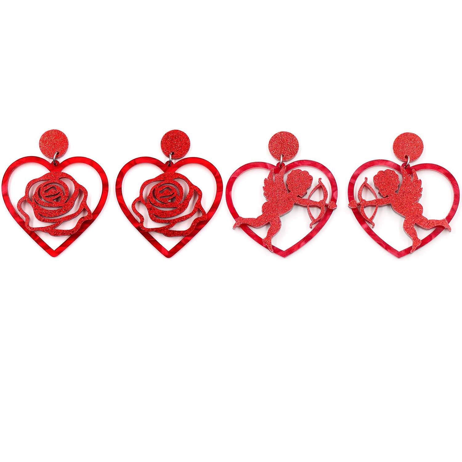 Wholesale Valentine's Day accessories rose vintage earrings