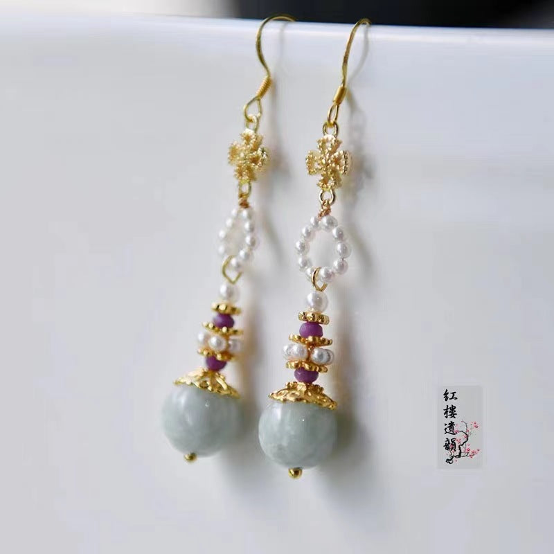 Wholesale Song and Ming Dynasty Hanfu accessories Red Mansion Relic Earrings