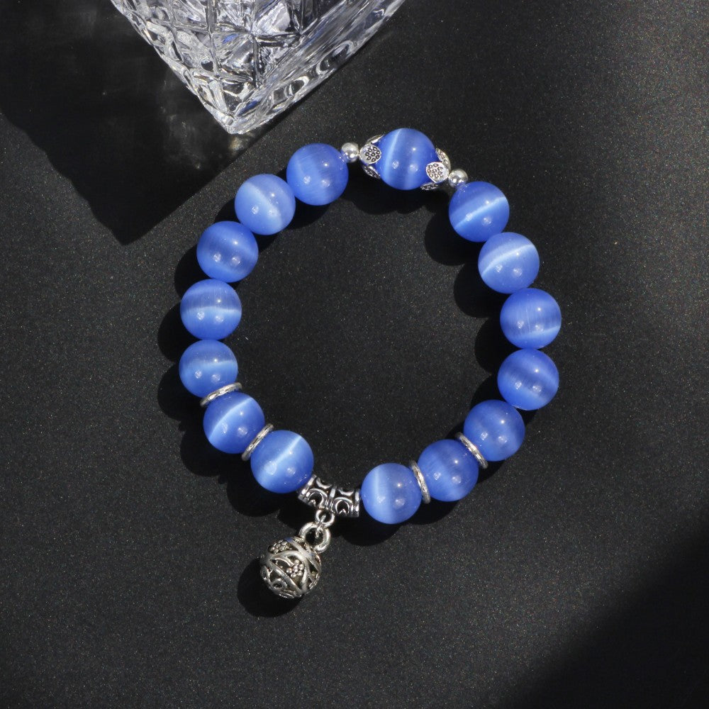 Brazalete de cuentas redondas de opal de opal de color múltiple de círculo único al por mayor