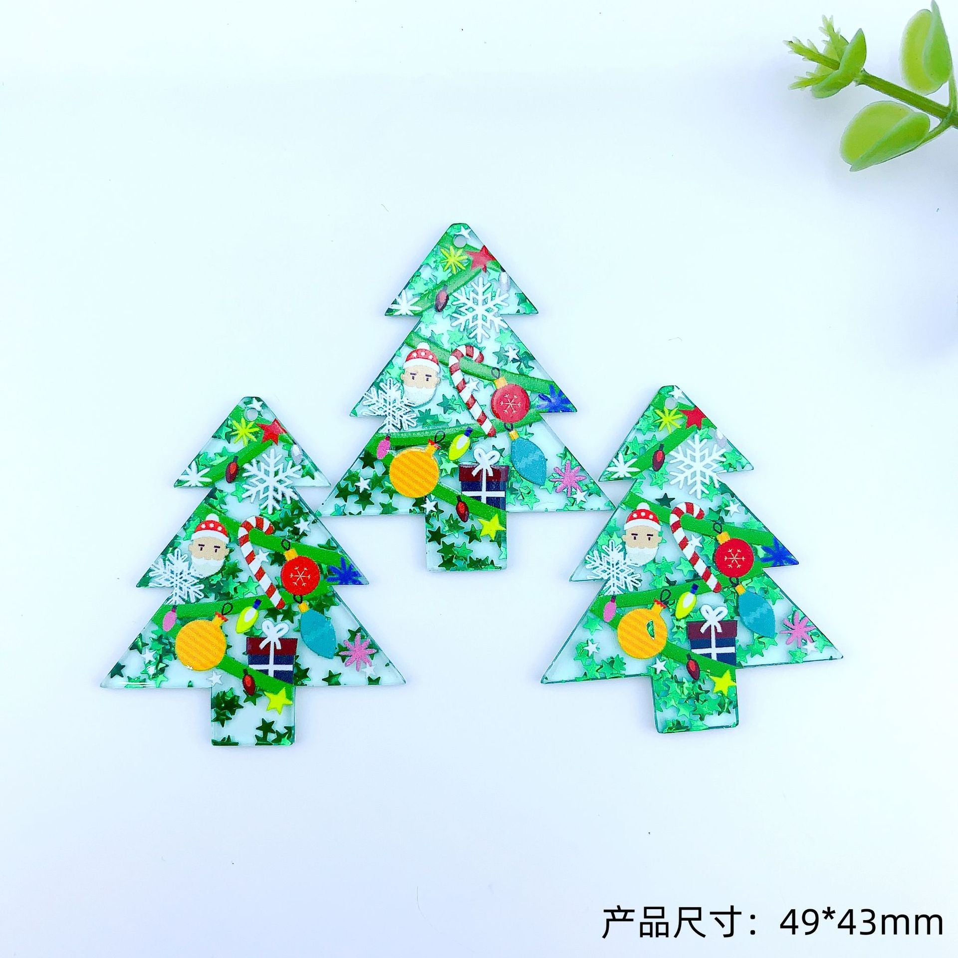 Wholesale 30pcs Christmas fresh Christmas tree earrings pendants