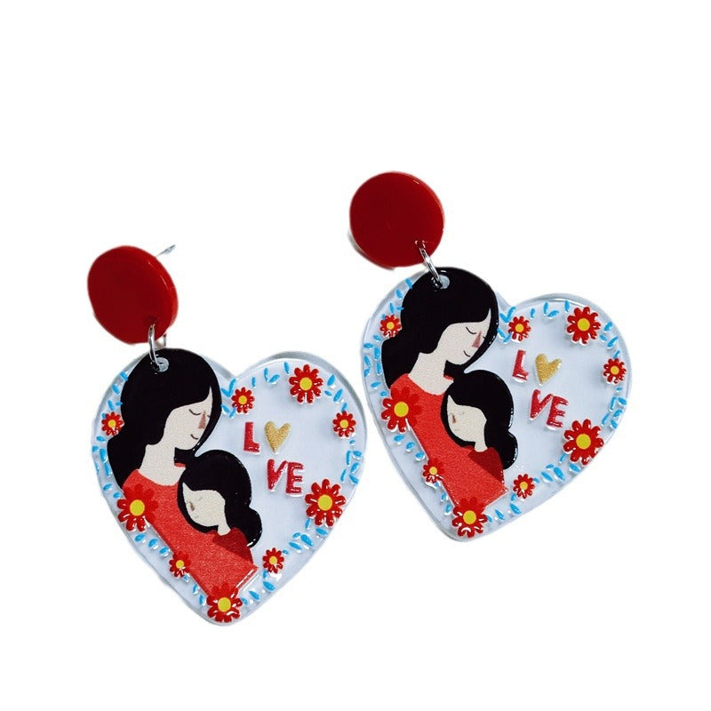 Wholesale Mother's Day Love Acrylic Letter Earrings