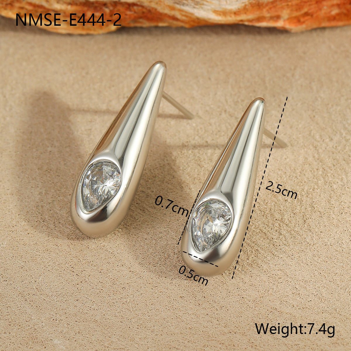Wholesale Droplet shaped heart-shaped geometric shape Stainless Steel Earrings