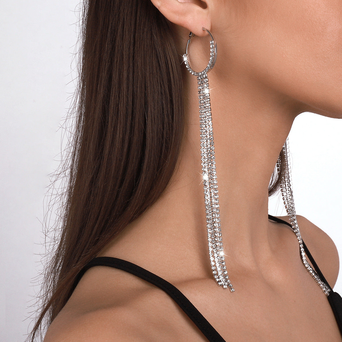 Wholesale Claw Chain Tassel Alloy Long Earrings