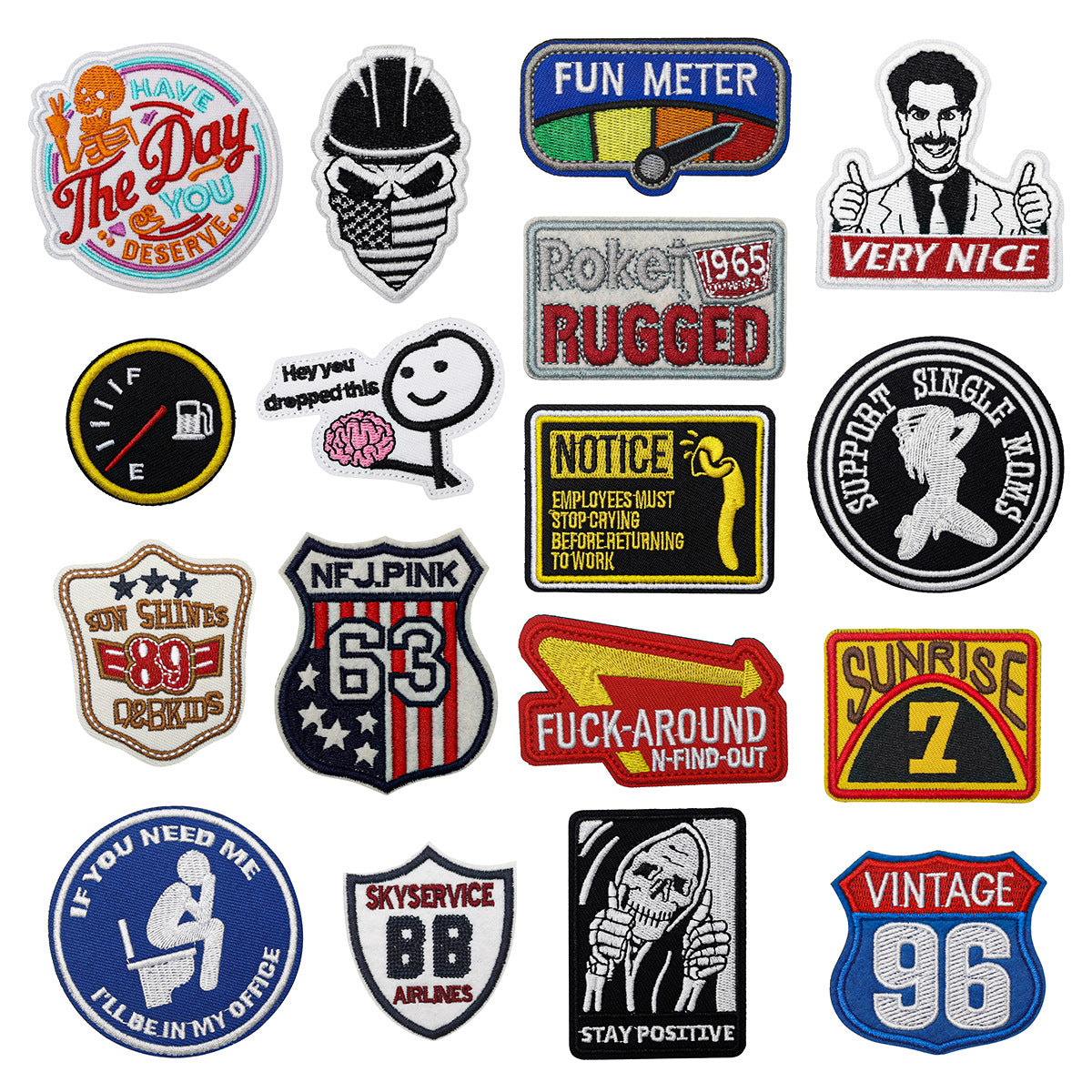 Wholesale Embroidered velcro badge back loop hook strap wool patches
