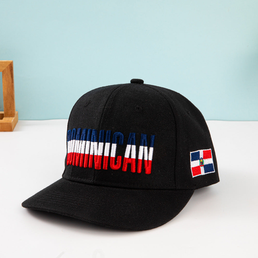 Wholesale Multi country flag hat color blocked flat brimmed baseball cap