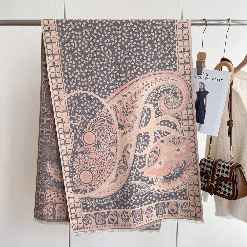 Wholesale Winter Cashmere Thickened Warm Tassel Scarves