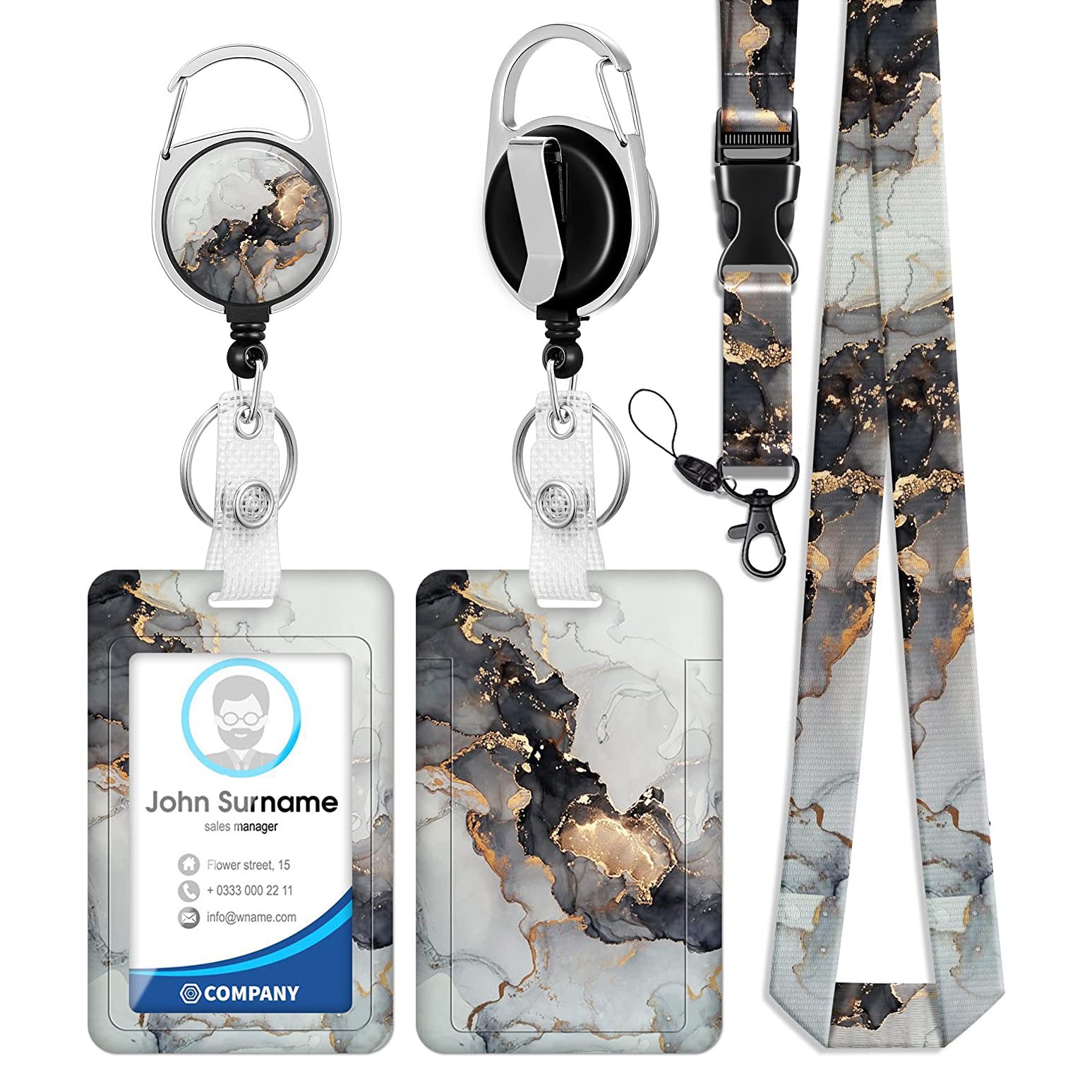 Llavero de poliéster de mármol de mármol al por mayor