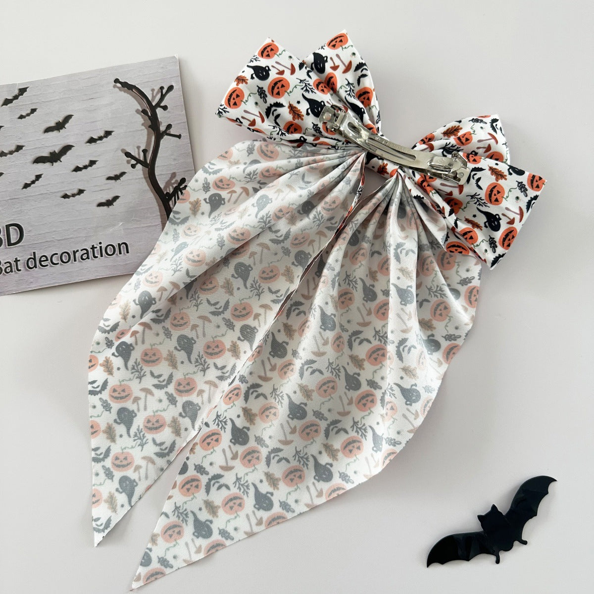 Wholesale  Hair Accessories Pumpkin Skull Ghost Hand Print Bowknot Hairpin