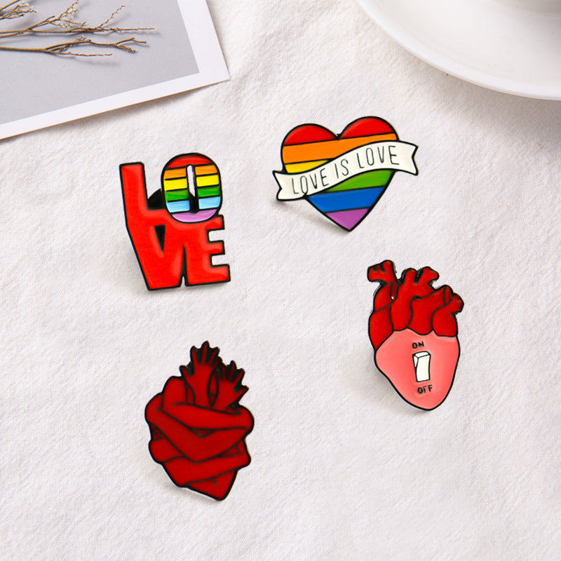 Wholesale Alloy LGBT Rainbow Brooch