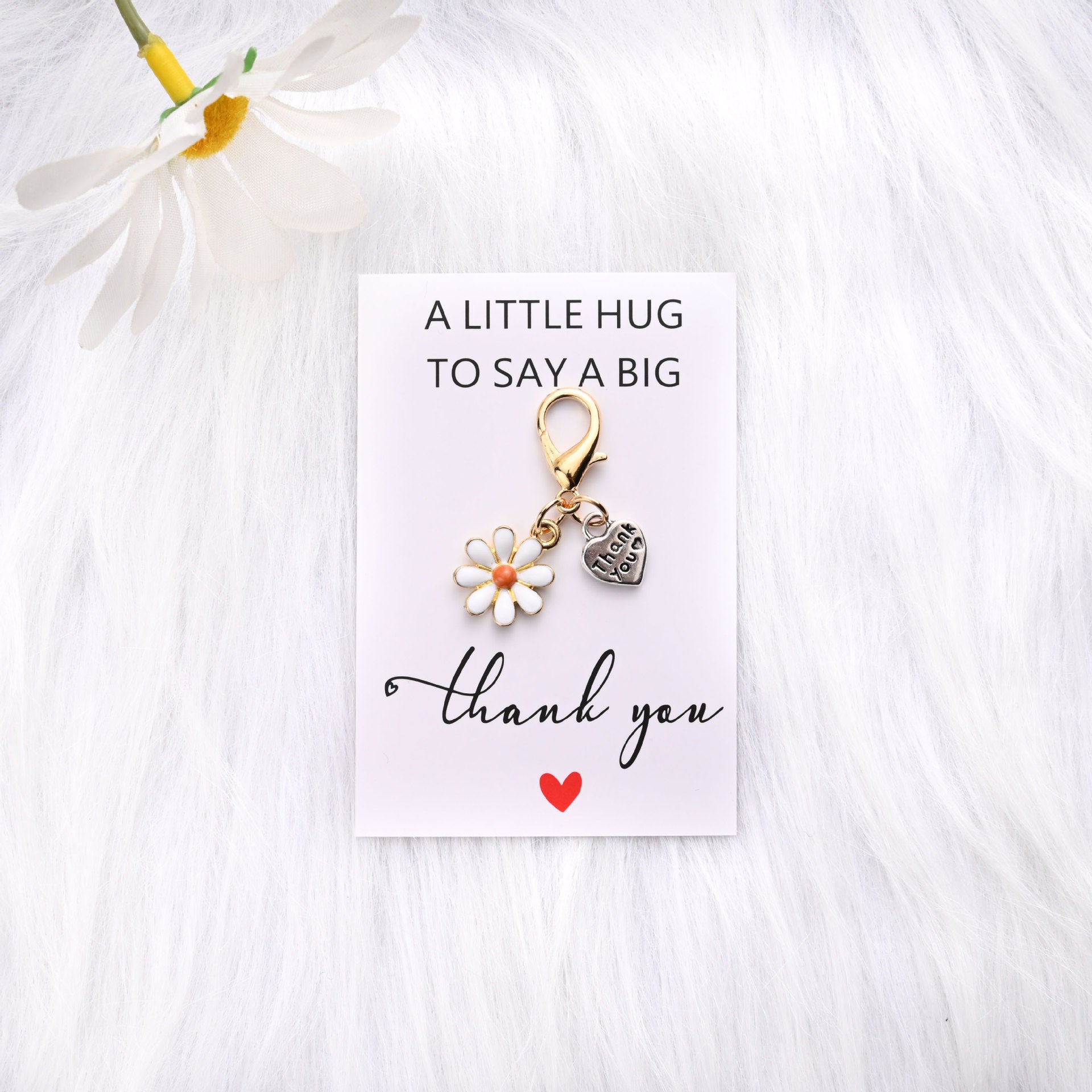 Wholesale Hugging Thank-you Card Heart Flower Keychain