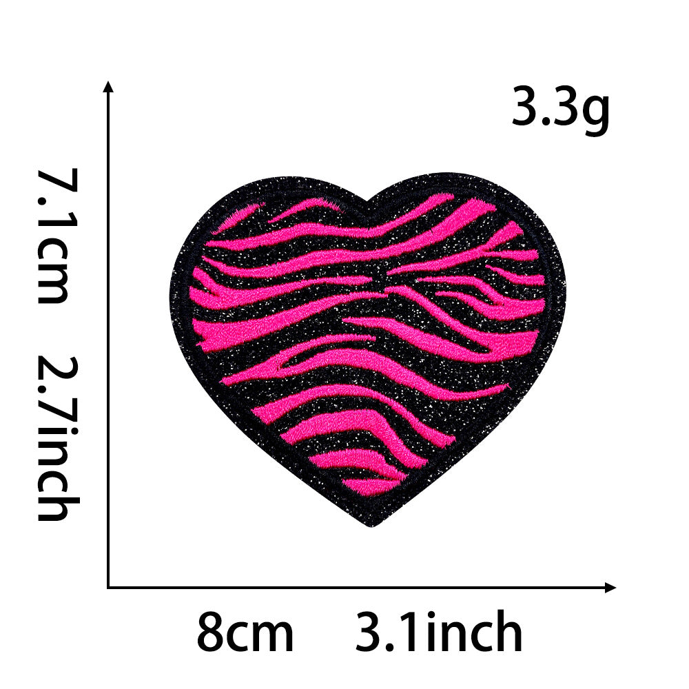 Wholesale Zebra Pattern Heart Lightning Star Series Embroider DIY Patches