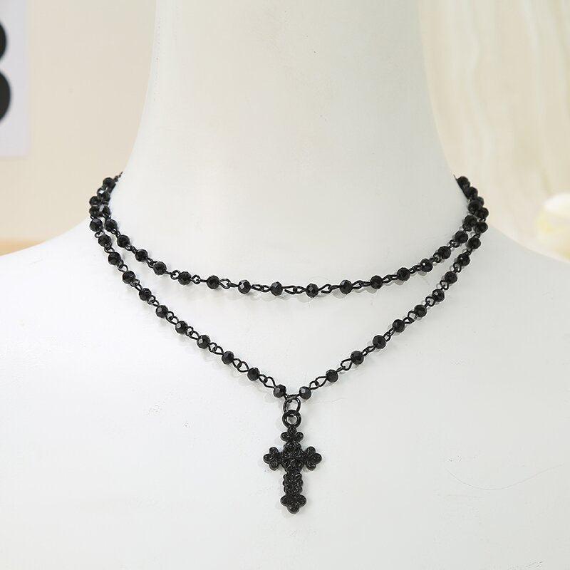 Wholesale Simple Design Sense Niche Star Tassel Crescent Necklace