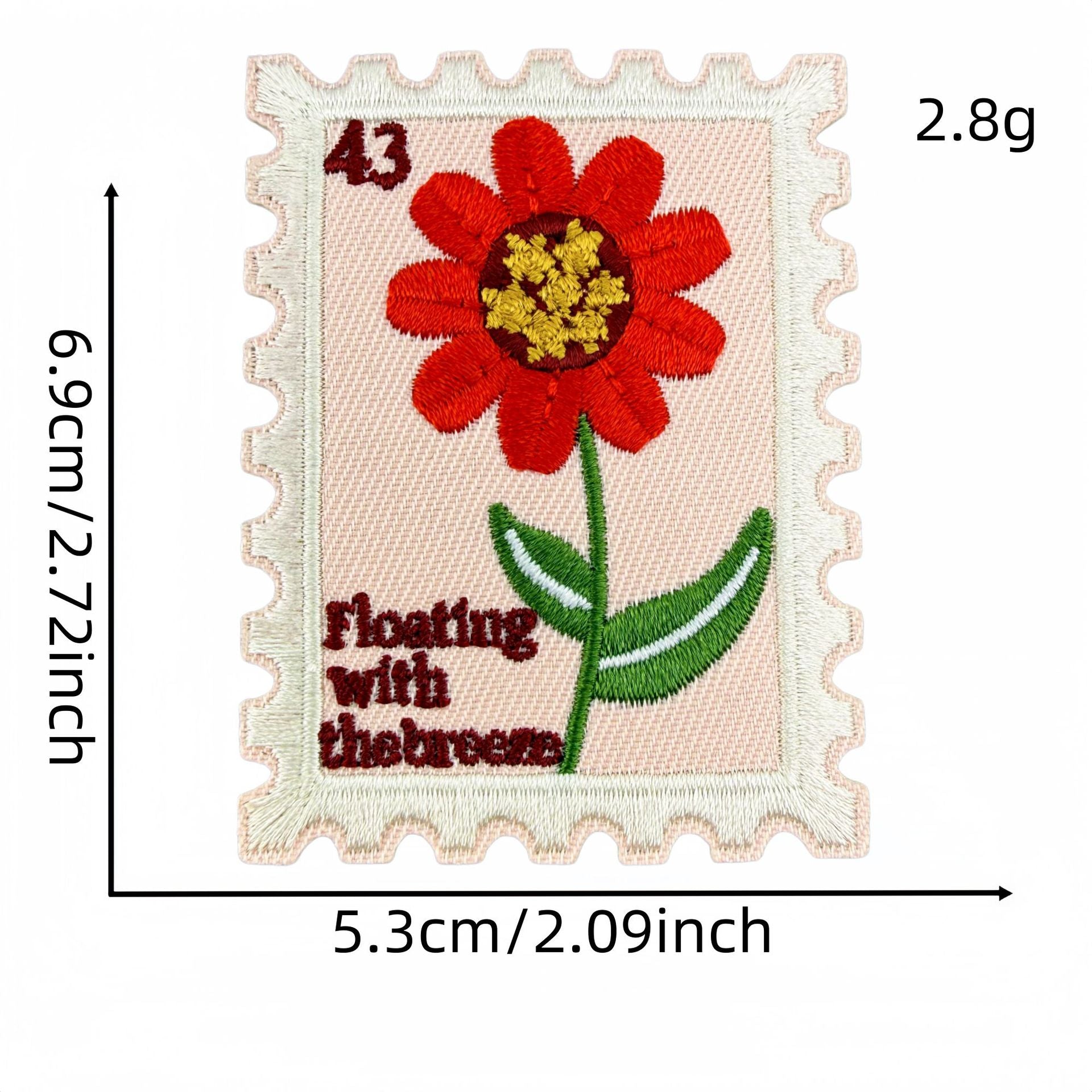 Wholesale Retro Floral Embroidery Patches Stamp Design Square Badges Set Of 8 Sew On Applique For Clothing DIY Home Decor