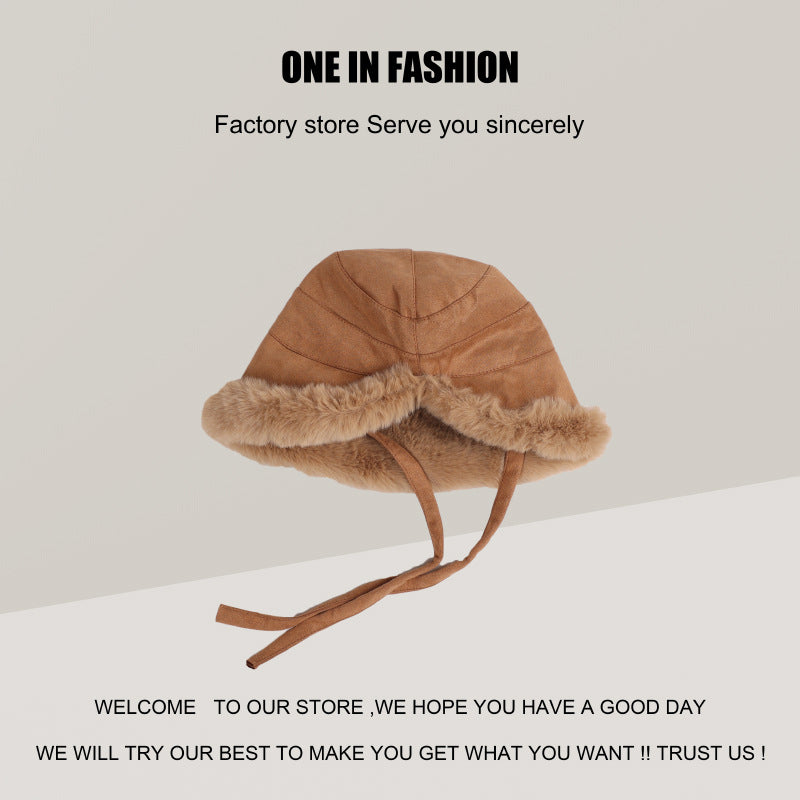 Wholesale Winter Velvet Thickened Warm Plush Fisherman Hat