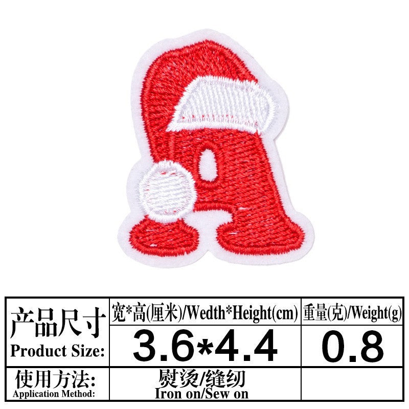 Wholesale Christmas 26 Letter Embroidery Patch Set Iron On DIY For Clothing Towels Gift