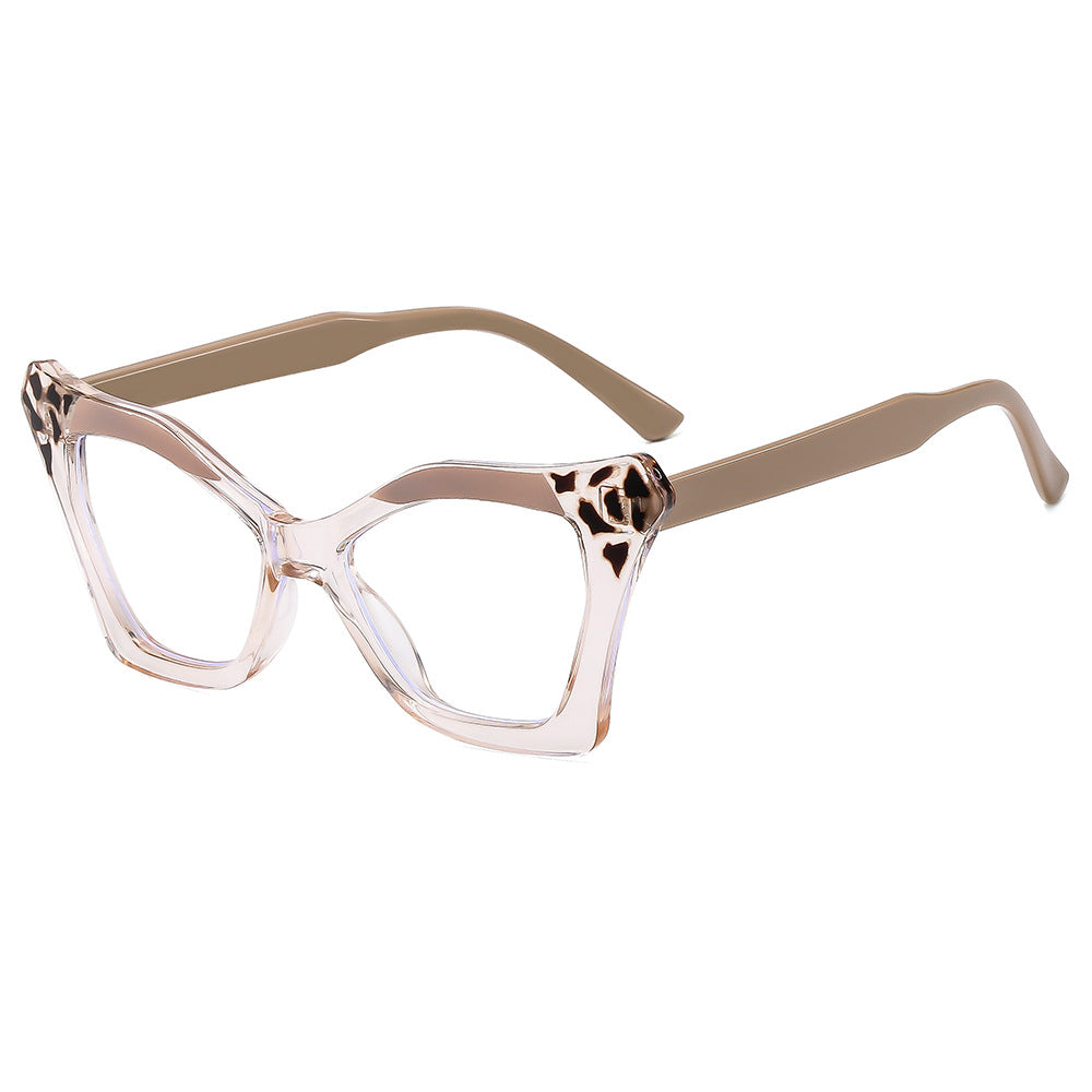 Wholesale Large Black Frame Cat-eye Blue Light Blocking Plain Glasses