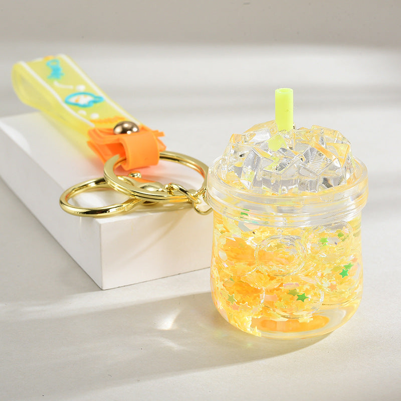 Wholesale Acrylic Oil-Filled Pendant Luminous Iceberg Cup Keychain