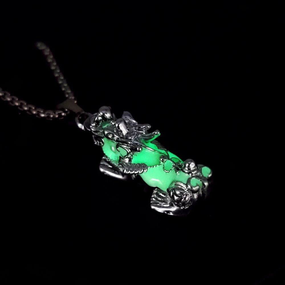 Wholesale Men' s Luminous Necklaces Luminous Auspicious Cloud Alloy Pendant