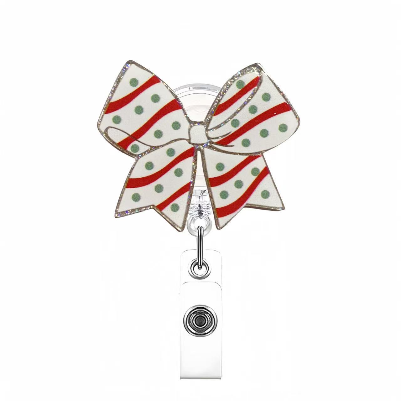 Wholesale Pink cherry medical staff with diverse bows Badge Reels