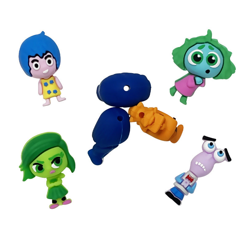 Wholesale 10pcs/pack Silicone Green Cartoon Character 3D DIY Beads