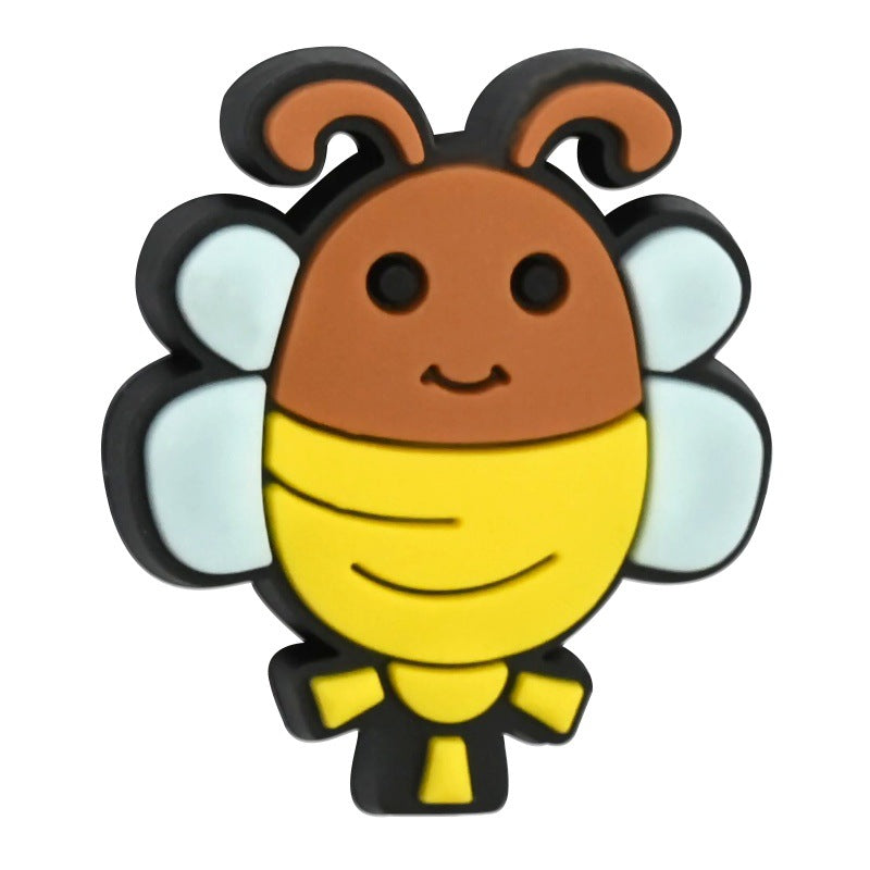 Wholesale Random 100pcs Cartoon Bee Series Ballpoint Pen Bead Accessories DIY Soft PVC Loose Beads
