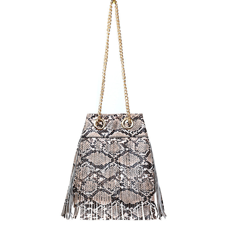 Bolsa de hombro de la cadena de patrón de serpiente de PU al por mayor