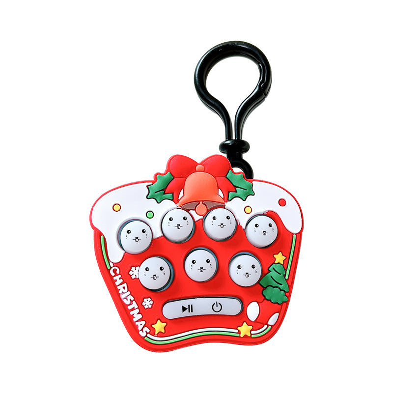 Wholesale Cartoon Hamster Decompression Toy Mini Game Machine Christmas Plastic Keychain