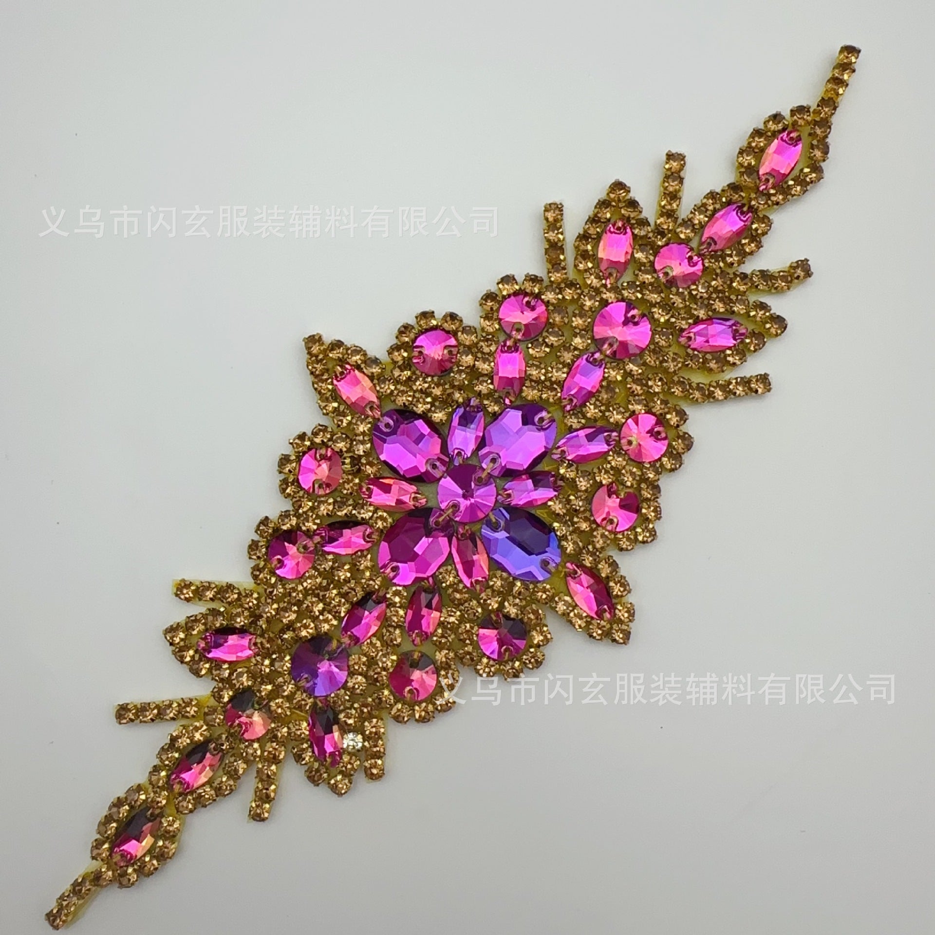 Wholesale Multi colored glass diamond flower water diamond DIY Patches