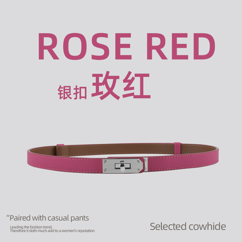 Wholesale Fine Genuine Leather Fashion Girdle Leather Belt with Dress Versatile Decoration