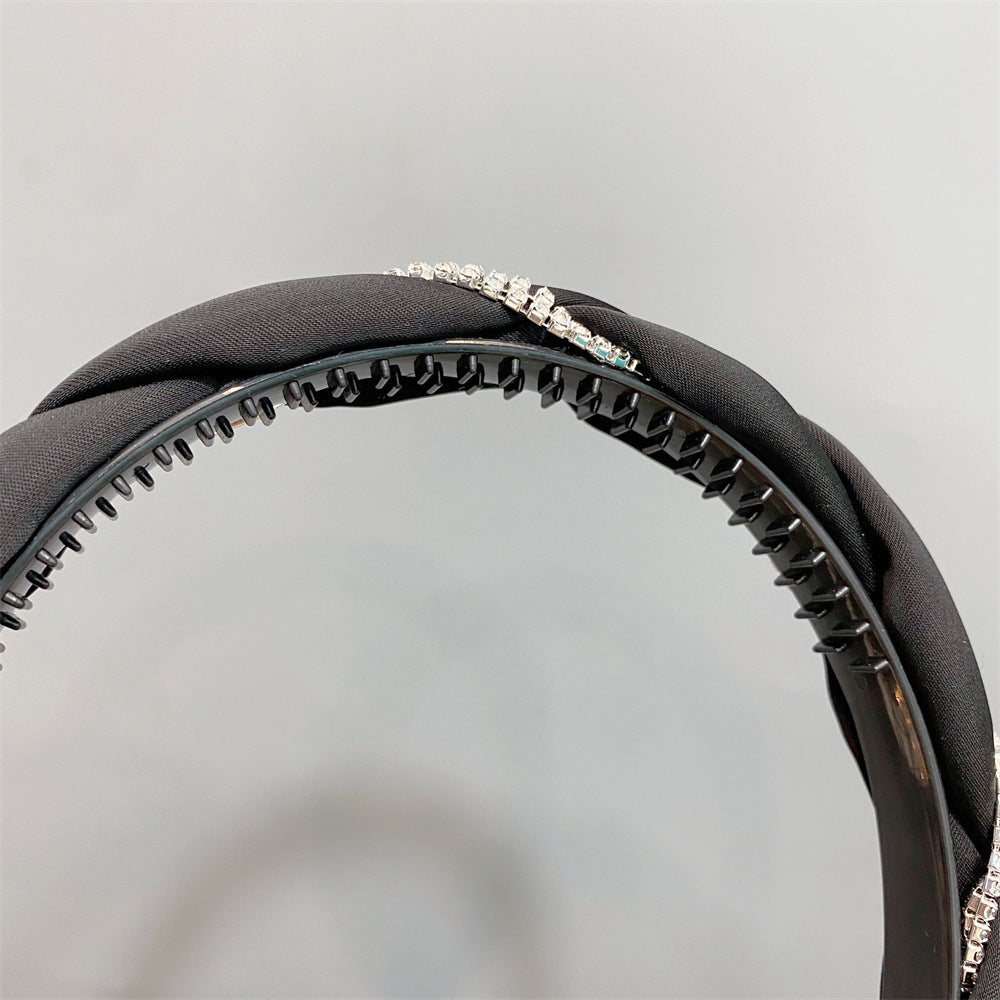 Wholesale Twist Chain Rhinestone Fabric Toothed Headband