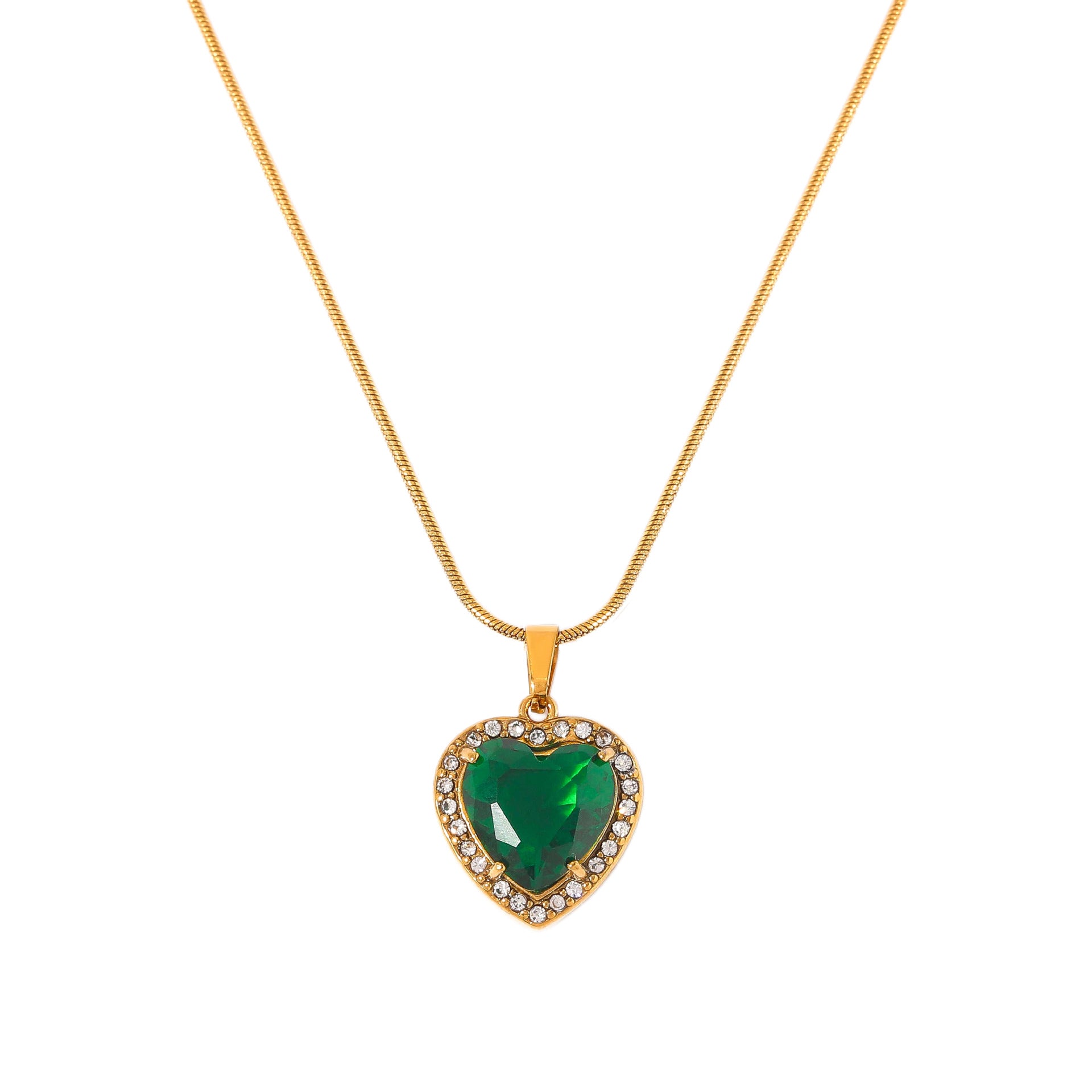 Wholesale Stainless steel diamond inlaid necklace for women