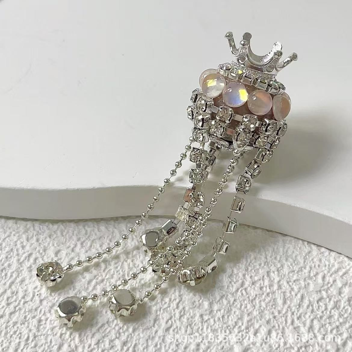 Wholesale 10pcs Crown tassel tassel round drill ball straight hole bead