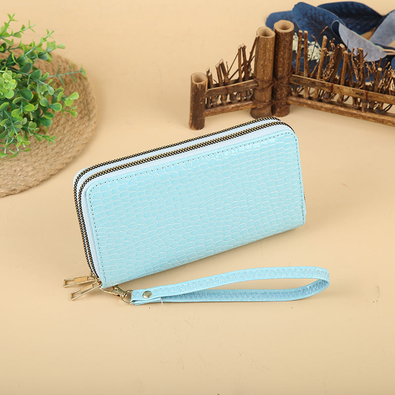 Wholesale Simple Woven Zipper Long Wallet for Women