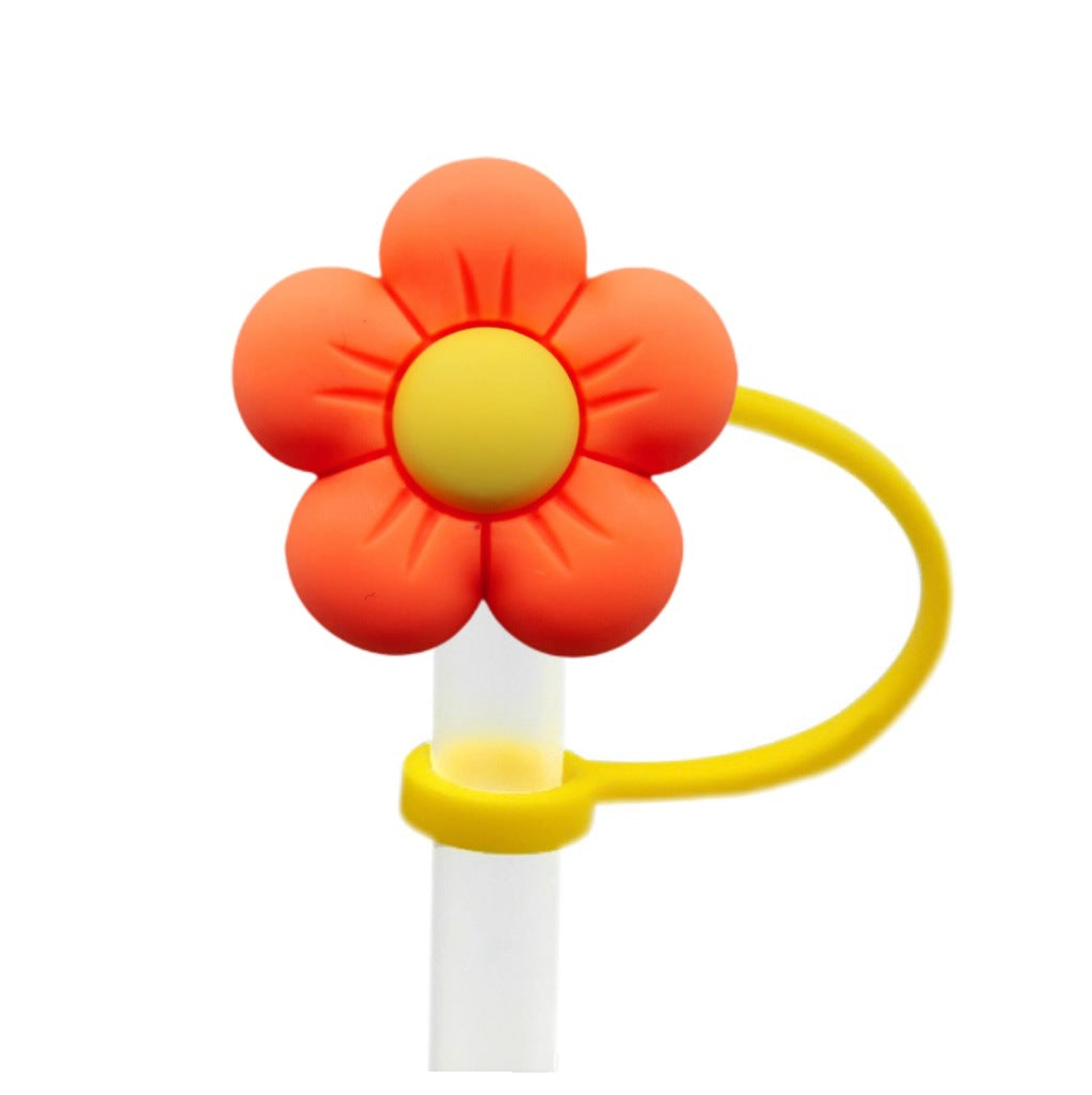Wholesale 10pcs Colorful Flower Series Creative DIY Reusable Decorative Straw Cover