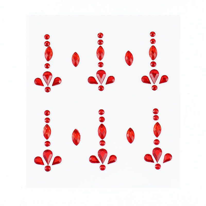 Wholesale Acrylic AB Diamond Antique Feng Hua Dian Makeup Stage Performance Eye Patch Diamond Eyebrow Center Patch