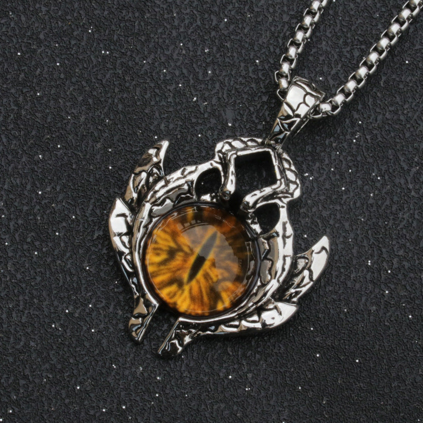 Wholesale Retro Punk Evil Eye Stainless Steel Necklace