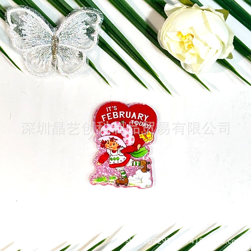 Wholesale 10pcs Hot strawberry acrylic DIY accessories