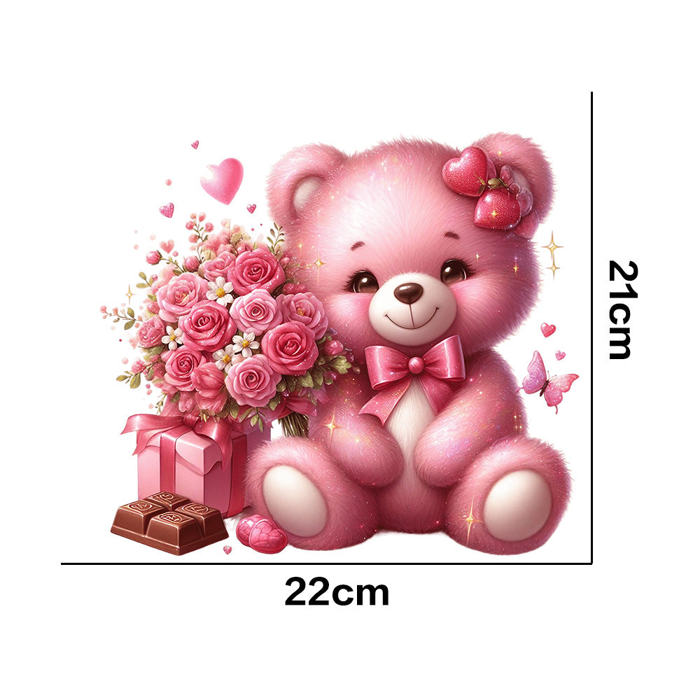 Wholesale 10pcs Valentine's Day Love Cute Bear UV DTF Ready to Press Transfers Wraps