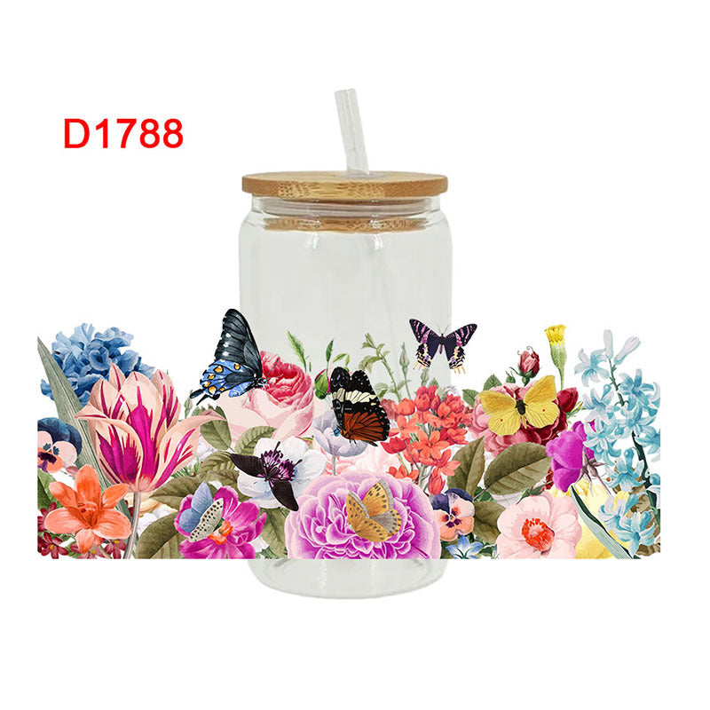 Wholesale cartoon printed cup stickers crystal logo