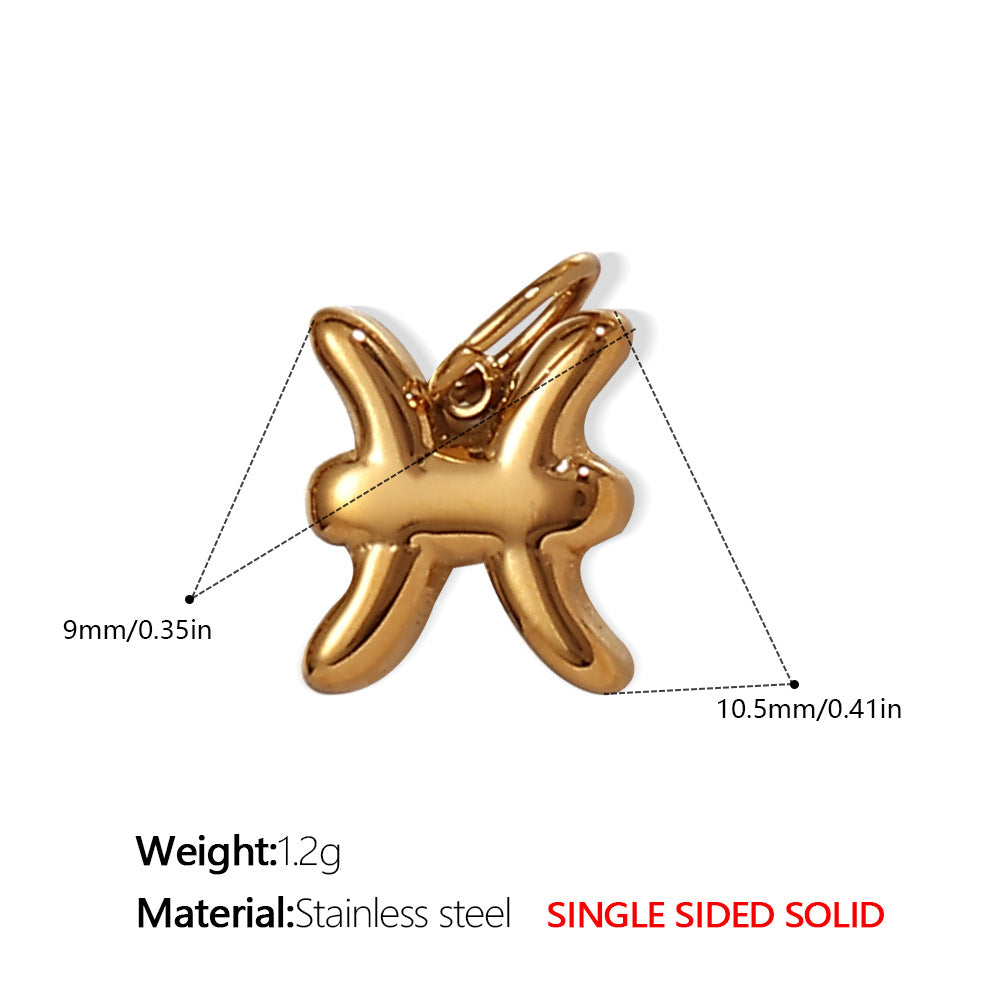 Wholesale Stainless steel twelve zodiac necklace pendant accessories