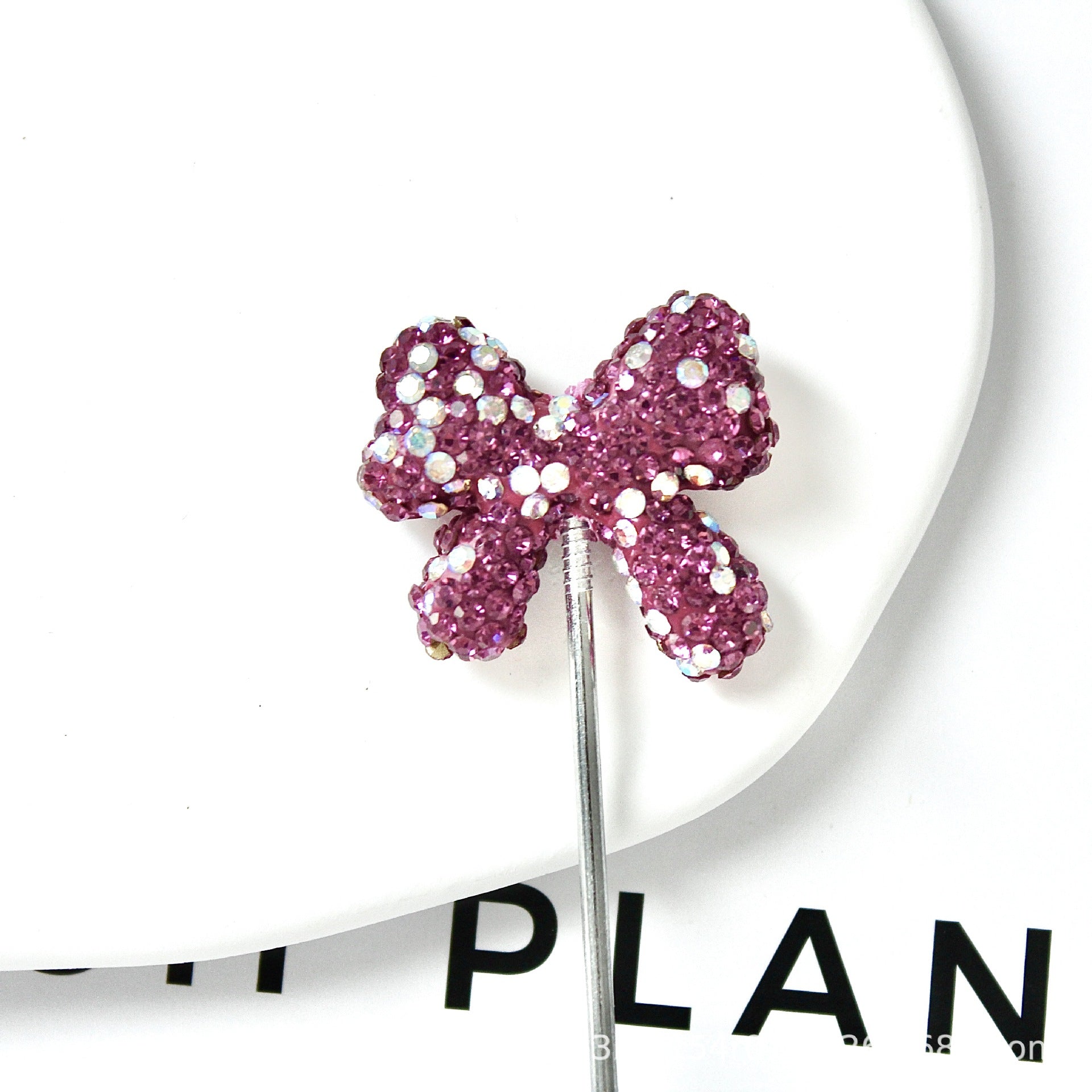 Wholesale 10pcs Colorful diamond clay butterfly bow ribbon with vertical hole beads