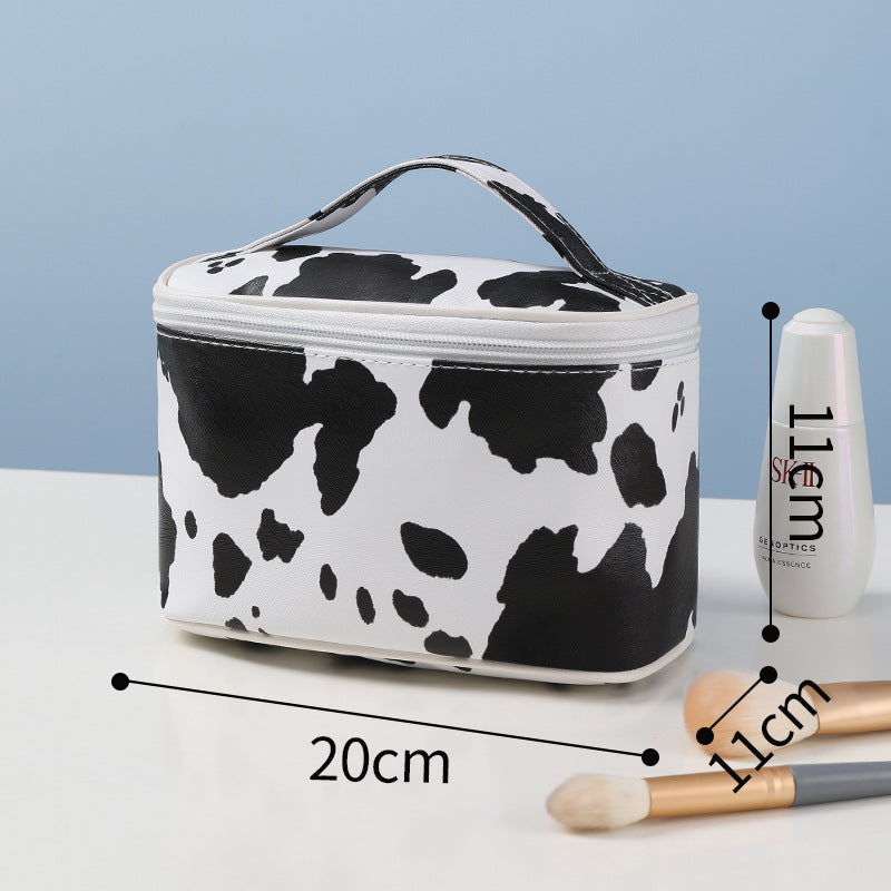 Wholesale Cow Pattern Cosmetic Bag Portable Travel PU Storage Bag Waterproof Storage Bag