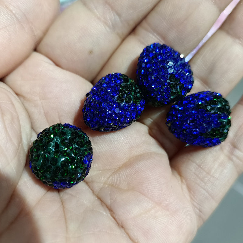 Wholesale 100PCS Acrylic Full Diamond Vertical Hole Strawberry Beads