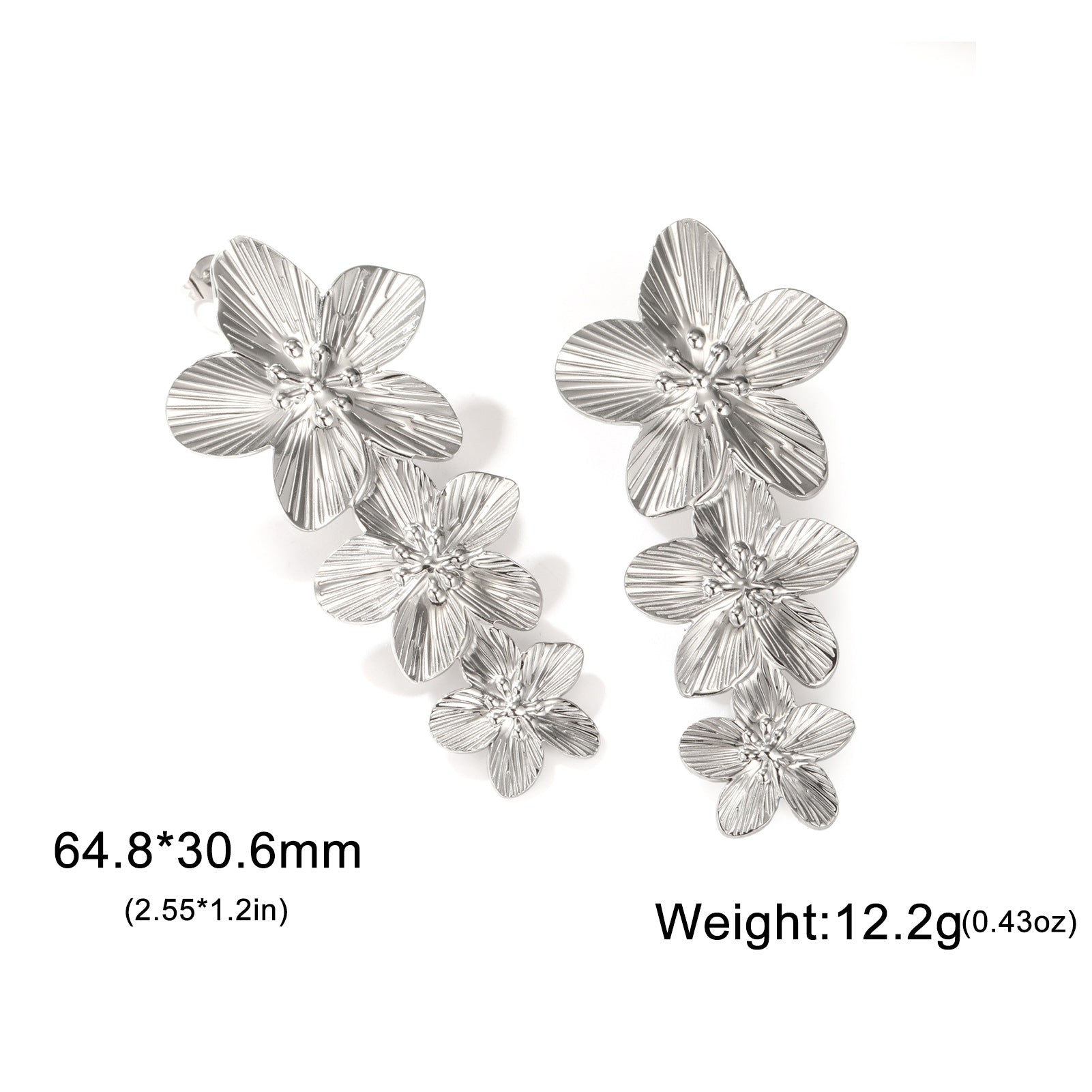 Wholesale Retro exaggerated design petal earrings for women