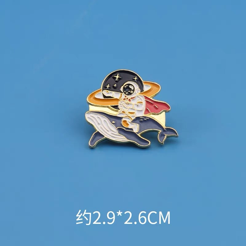 Wholesale Astronaut Brooch  Cute Space Planet Astronaut Metal Brooch
