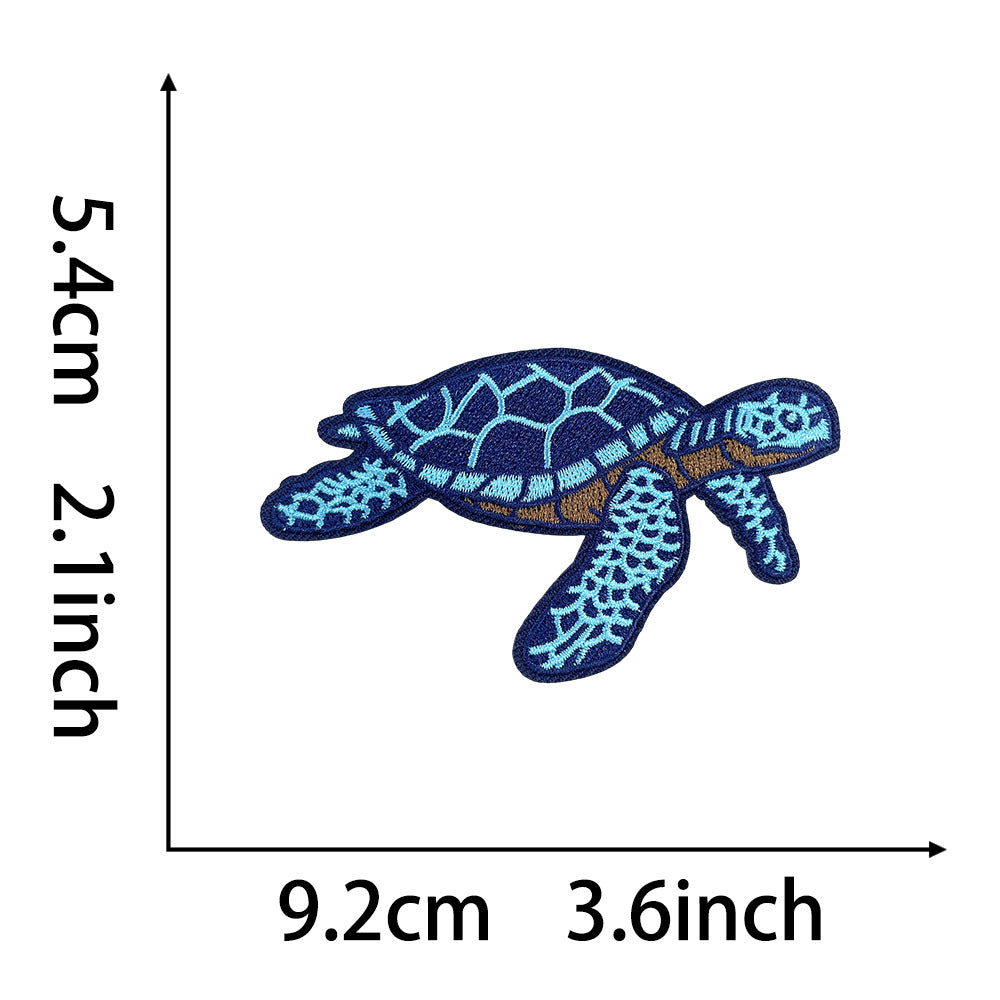 Wholesale Ocean Theme Embroidered Patch Set Fish Sea Creatures Applique Iron On For Coats Fashion Decorative Accessory Gift Resale