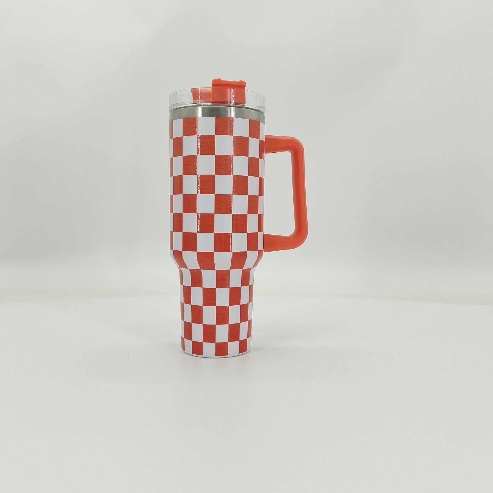 Wholesale Tumbler Checkerboard Double Layer Stainless Steel Large Capacity Ice Bullies Cup