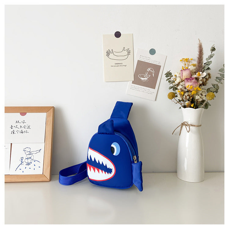 Wholesale Oxford Cloth Cartoon Shark Kids Messenger Bag