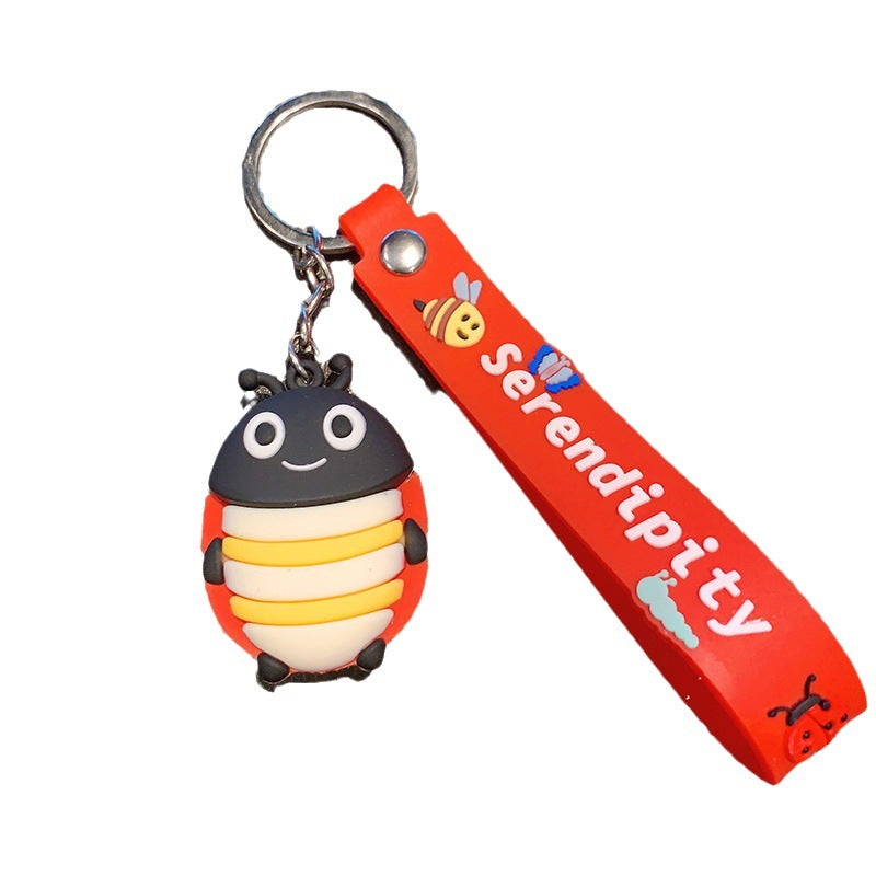 Wholesale Dragonfly Seven-star Ladybug Silicone Insect Keychain