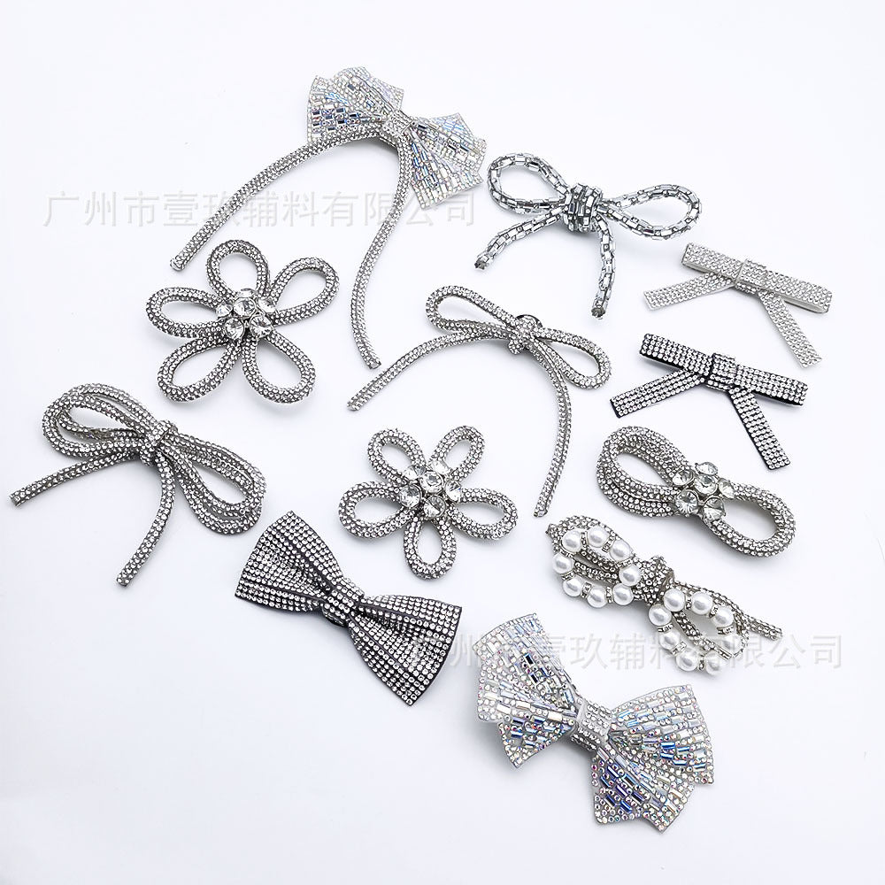 Wholesale 5pcs Hot melt adhesive bow tie for rhinestones DIY Patches